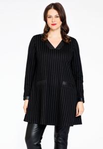 Yoek Tuniek wide bottom PINSTRIPE | Zwart | Maat 58/60