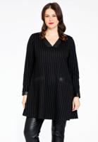 Yoek Tuniek wide bottom PINSTRIPE | Zwart | Maat 50/52