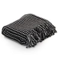 VidaXL Plaid vierkanten 125x150 cm katoen zwart