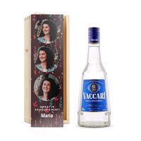 Likeur in bedrukte kist - Sambuca Vaccari