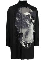 Yohji Yamamoto chemise à imprimé graphique - Noir