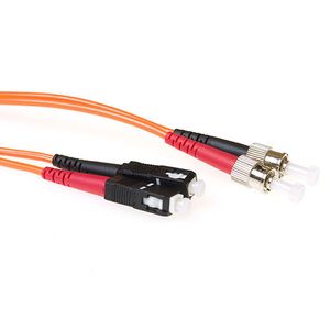 ACT RL2000 Glasvezel Duplex Patchkabel | LSZH | Multimode | 62.5/125 | OM1 |ST en SC Connectoren | 50 cm