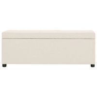 The Living Store Bankje met opbergvak 116 cm polyester crème - Hocker