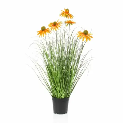 Kunstplant Siergras Rudbeckia Oranje 60cm