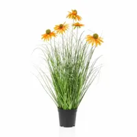 Kunstplant Siergras Rudbeckia Oranje 60cm