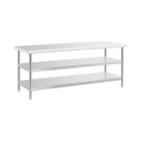 RVS werktafel - ECO - 200 x 70 cm - 231 kg - tussenplank - Royal Catering
