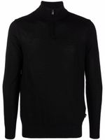 Emporio Armani pull à col montant zippé - Noir