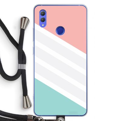 Strepen pastel: Honor Note 10 Transparant Hoesje met koord