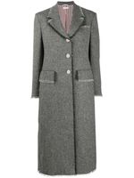 Thom Browne manteau à bande tricolore - Gris