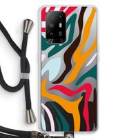 Colored Zebra: Oppo A94 5G Transparant Hoesje met koord