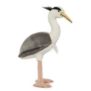 Pluche blauwe reiger vogel knuffel 33 cm speelgoed