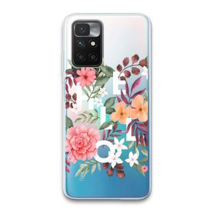 Hello in flowers: Xiaomi Redmi 10 Transparant Hoesje