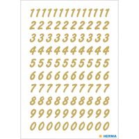 Stickervellen 208x plak cijfers/getallen 0-9 goud/transparant 8 mm - thumbnail