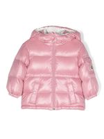 Moncler Enfant doudoune à patch logo - Rose