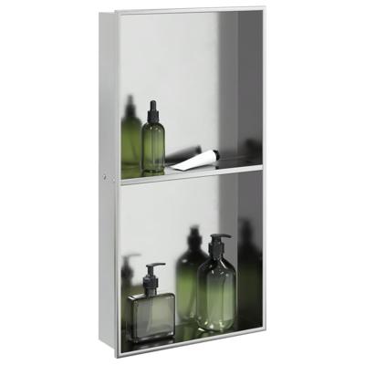 VidaXL Douchenis 32x62x9 cm roestvrijstaal geborsteld zilverkleurig