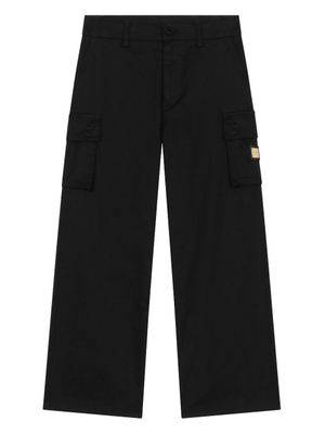 Dolce & Gabbana Kids short en coton stretch à plaque logo - Noir