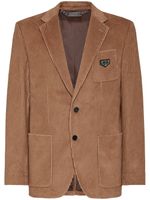Philipp Plein blazer boutonné en velours côtelé - Marron