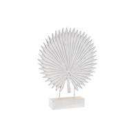 Decoratieve figuren DKD Home Decor 36 x 7 x 46 cm Wit Tropisch Blad van een plant