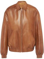 Prada veste bomber en cuir nappa - Marron - thumbnail