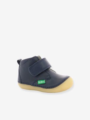 Leren laarsjes jongensbaby Sabio KICKERS® 1ers pas marineblauw