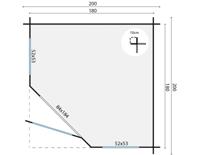 Blokhut - Tuinhuis Petra | 28 mm | groen geïmpregneerd