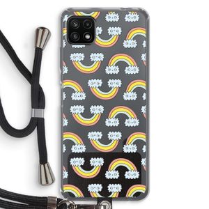 Regenboog: Samsung Galaxy A22 5G Transparant Hoesje met koord