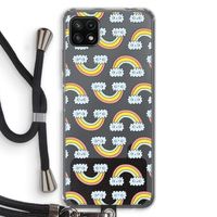Regenboog: Samsung Galaxy A22 5G Transparant Hoesje met koord