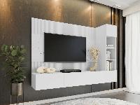 Tv-meubel set DORINI 5 deuren wit/marmer wit