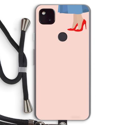 High heels: Pixel 4a 5G Transparant Hoesje met koord