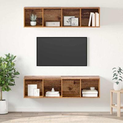 Tv-meubelset 2 pcs Oud hout 37 x 37 x 142.5 cm Bewerkt hout
