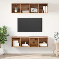 Tv-meubelset 2 pcs Oud hout 37 x 37 x 142.5 cm Bewerkt hout