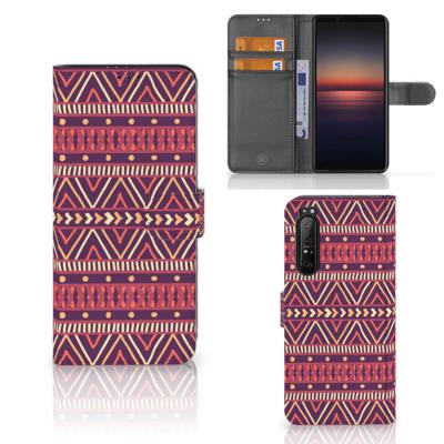 Sony Xperia 1 II | Telefoon Hoesje | Aztec Paars | Portemonnee hoesje