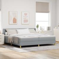 Boxspringbed met Matras Lichtgrijs 200 x 200 cm Stof