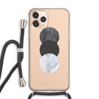 Marmeren cirkels: iPhone 11 Pro Max Transparant Hoesje met koord