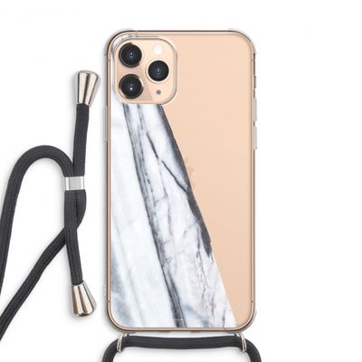 Gestreepte marmer: iPhone 11 Pro Max Transparant Hoesje met koord