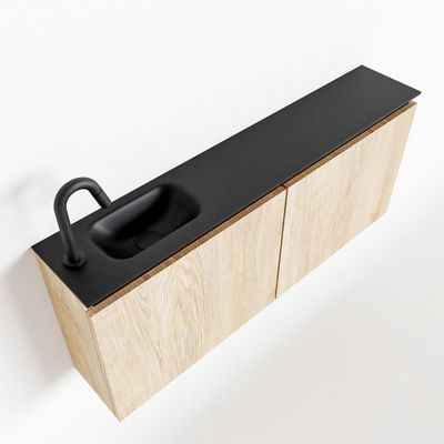 Toiletmeubel Mondiaz Ture | 120 cm | Meubelkleur Washed oak | Eden wastafel Urban Links | 1 kraangat