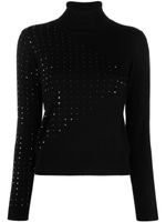 LIU JO crystal-embellished open-back jumper - Noir