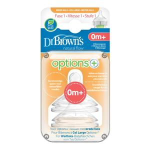 Dr Brown&apos;s Options+ speen fase 1 brede halsfles