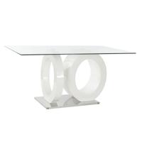 Eettafel DKD Home Decor Kristal Transparant Wit Hout MDF (160 x 90 x 75 cm)