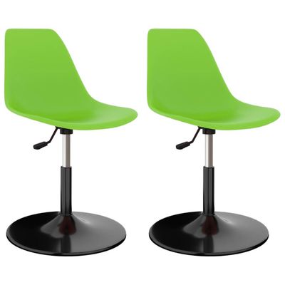 vidaXL Eetkamerstoelen draaibaar 2 st PP groen vidaXL Eetkamerstoelen draaibaar 2 st PP groen