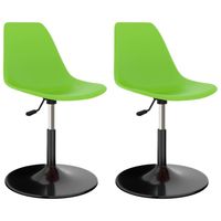 vidaXL Eetkamerstoelen draaibaar 2 st PP groen - thumbnail