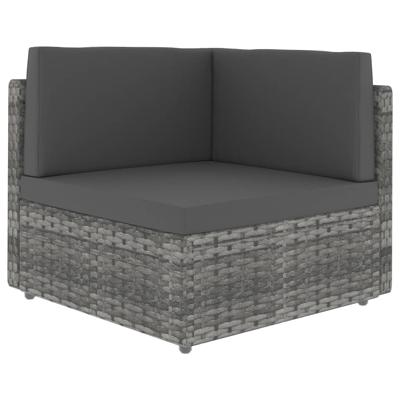 Hoekbank sectioneel poly rattan grijs