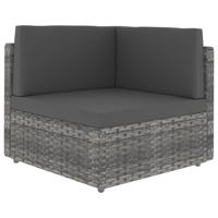 Hoekbank sectioneel poly rattan grijs