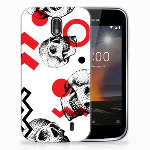 Silicone Back Case Nokia 1 Skull Red