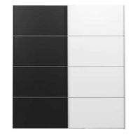 Schuifdeurkast Verona wit - zwart/wit - 200x182x64 cm - Leen Bakker - thumbnail