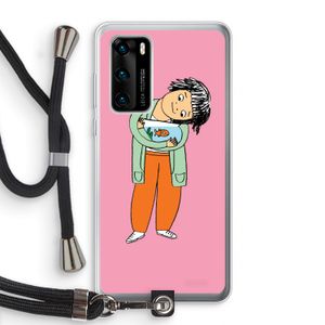 Visknuffel: Huawei P40 Transparant Hoesje met koord
