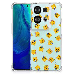 Doorzichtige Silicone Hoesje voor OPPO Reno8 Katten Emojis