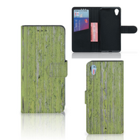 Sony Xperia X Book Style Case Green Wood - thumbnail