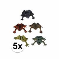 Plastic kikker - 5x - 5 cm - fop - speelgoed - feestartikel - amfibi?n