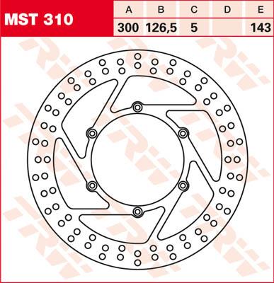 TRW Remschijf, remschijven voor de moto, MST310
